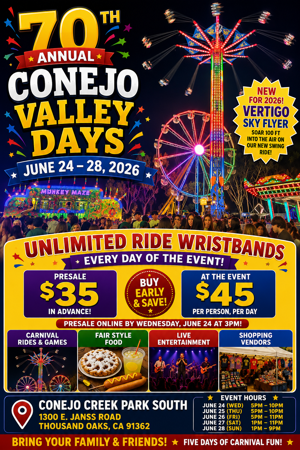 70th Annual Conejo Valley Days Carnival in Thousand Oaks June 24